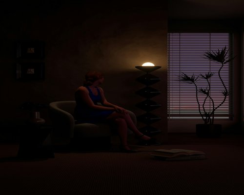 A person resting their eyes in a quiet room